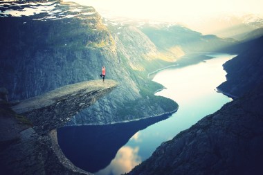 Yoga Pose on Rock